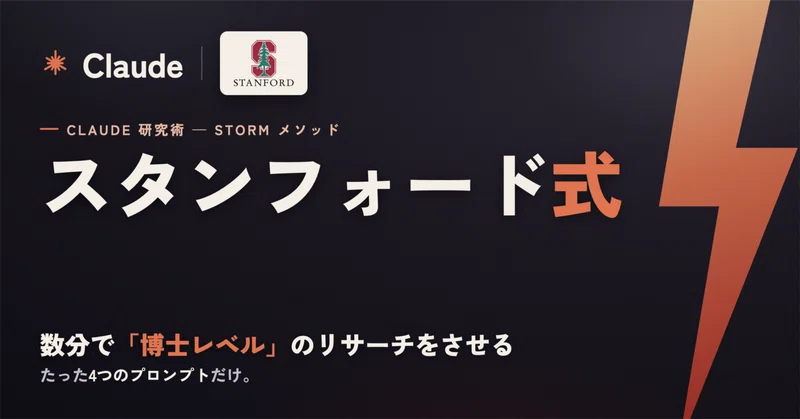 スタンフォード式STORMメソッド:Claudeを数分で「博士レベル」の研究者に変える方法