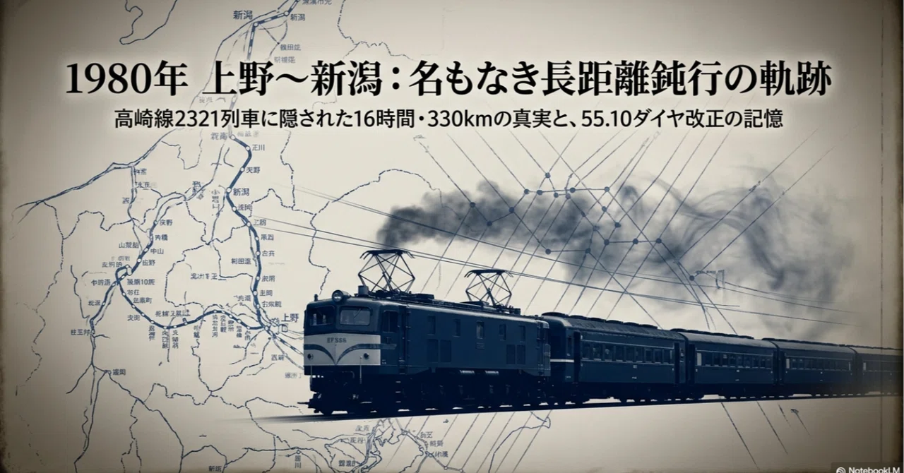 列車行先票　長野行　高崎行 NotebookLMで1980年にワープ 上野発 高崎 長野 直江津経由 新潟行き