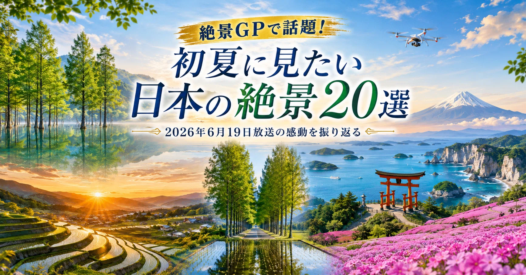 テレビ朝日「絶景GP」で紹介された初夏に見たい日本の絶景20選を空撮 on⑹_【休日の朝.起きてすぐの景色】