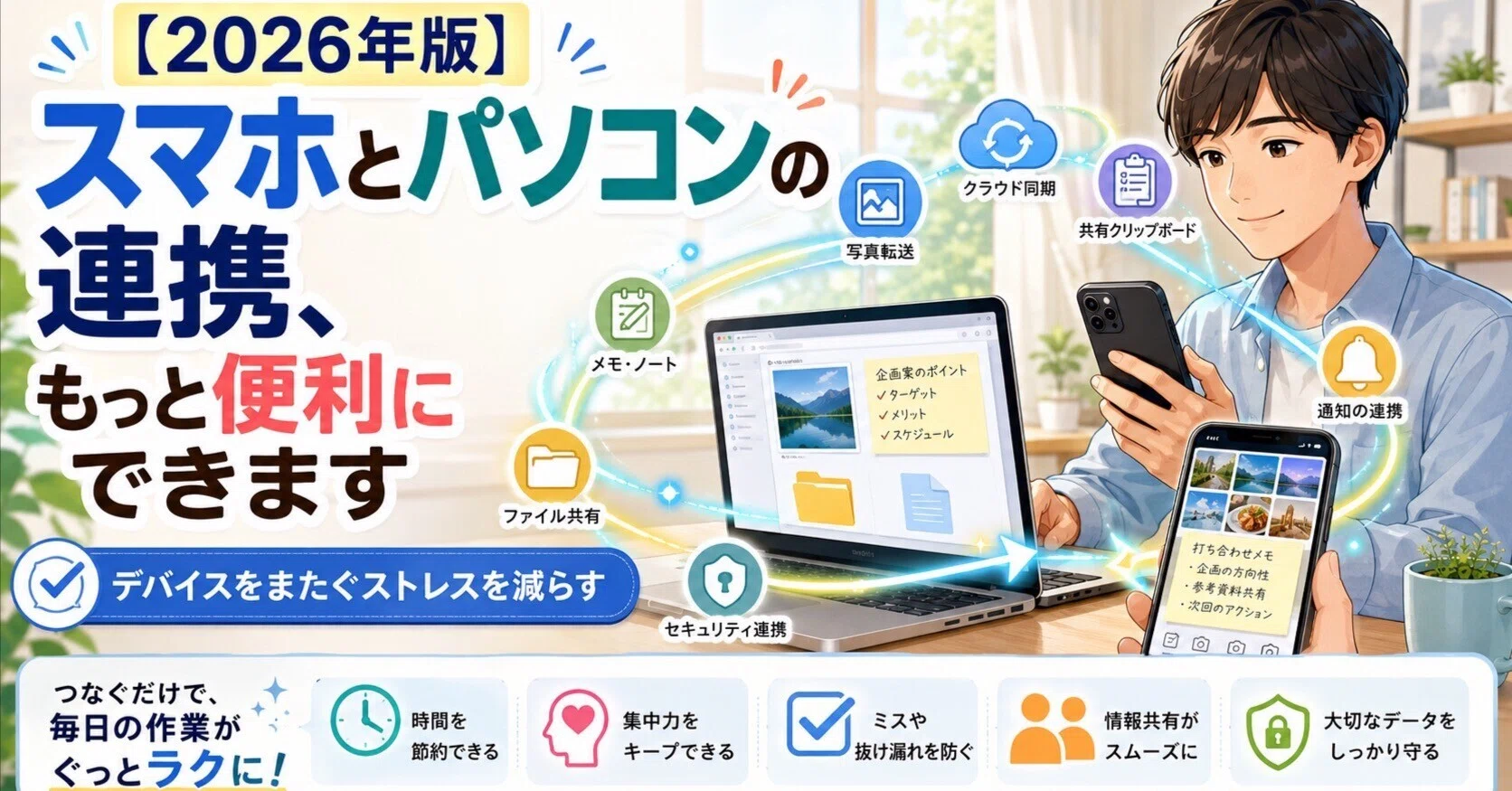 ?【2026年版】スマホとパソコンの連携、もっと便利にできます 