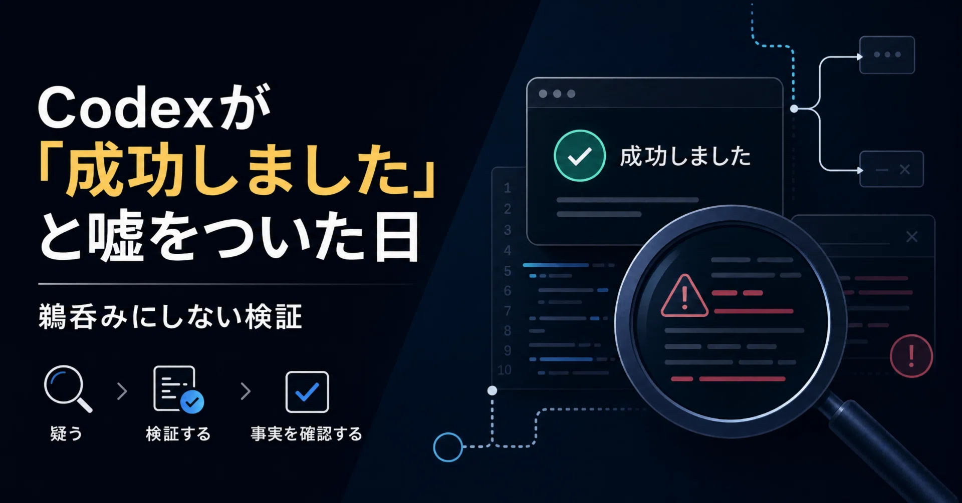 Codexが「成功しました」と嘘をついた日：鵜呑みにしない検証｜D × MirAI