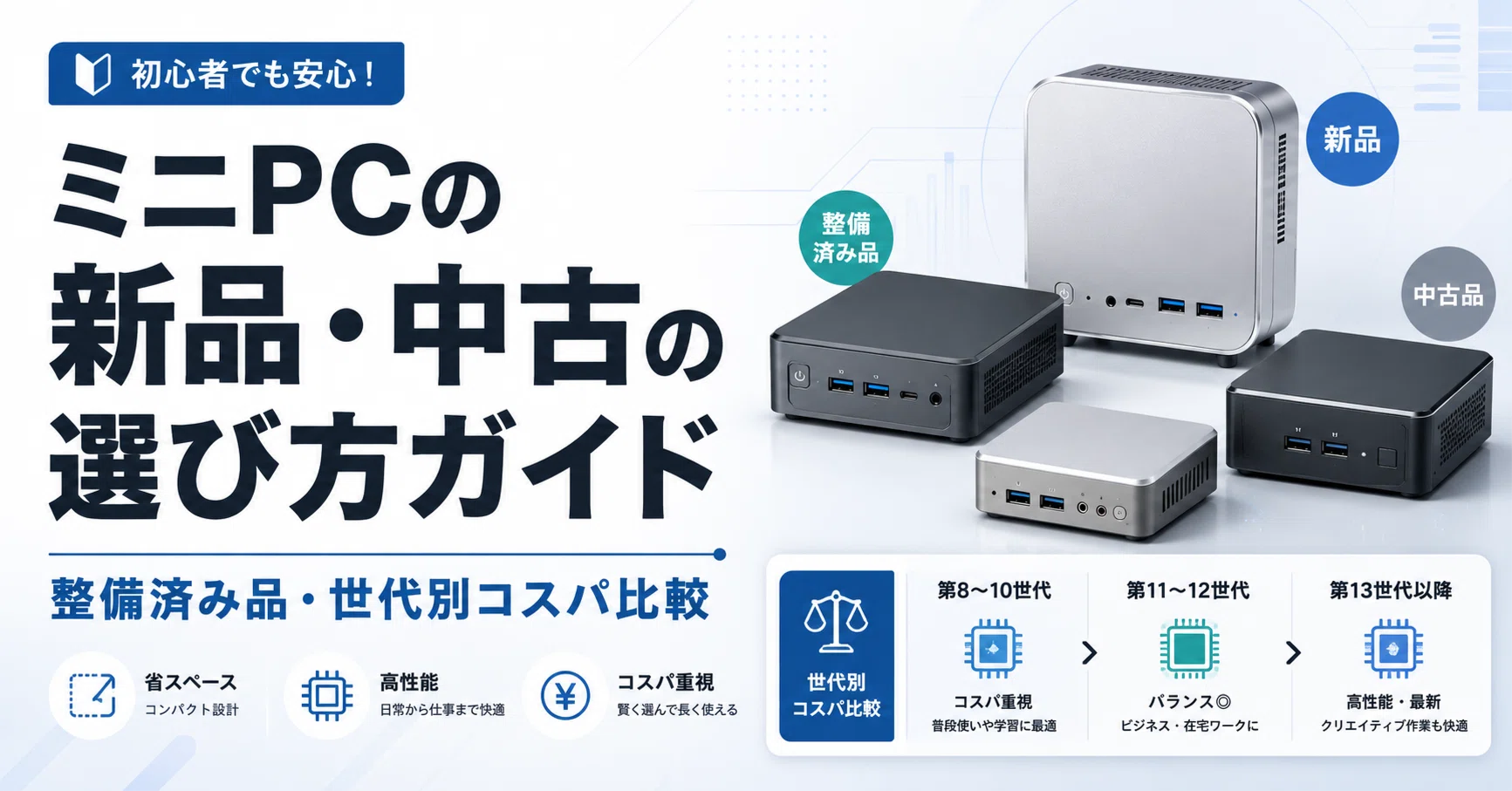中古　Windows11Pro ミニPC 8GB DDR3 128GB　初心者 ミニPCの新品・中古の選び方ガイド 整備済み品・世代別コスパ比較