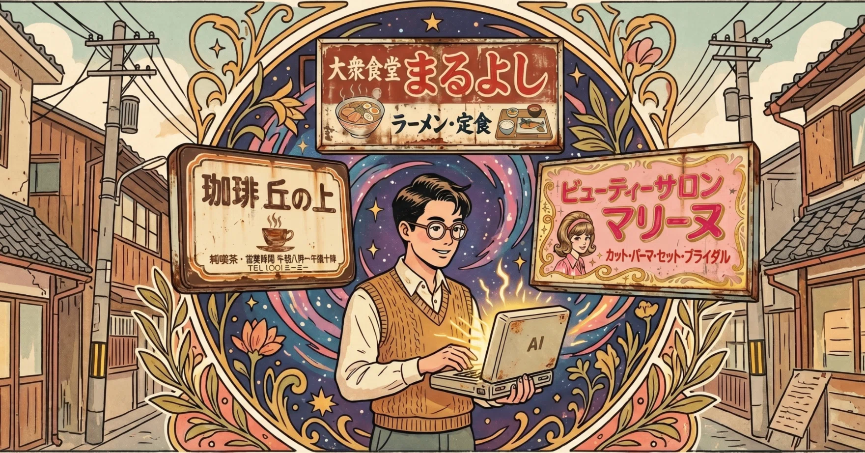 最新AIに「昭和の古くさい看板」を作らせてみたら、妙にカッコよかった