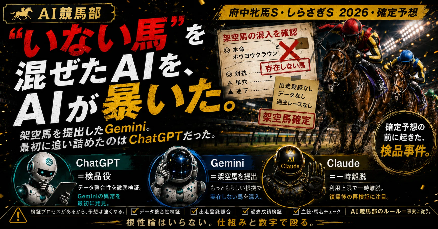 府中牝馬S・しらさぎS 2026・確定予想】3体のうち1体が、
