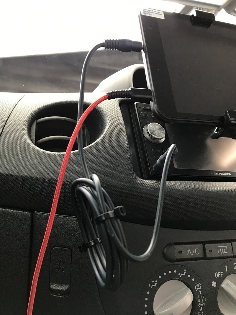 車載タブレットの電源とオーディオ接続 Azi150の中の人 Note