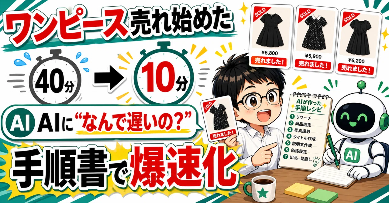 ワンピースが売れ始めた夜、AIに「なんで遅いの？」と聞いたら40分の