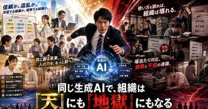 同じ生成AIで、組織は「天」にも「地獄」にもなる*―― AI導入の成否を、技術でも経営でもなく分けているもの* eyecatch