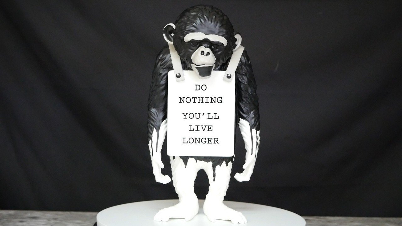 BANKSY MONKEY SIGN（DRIP Ver.) ＆Flying Balloons Girlのスタチュー