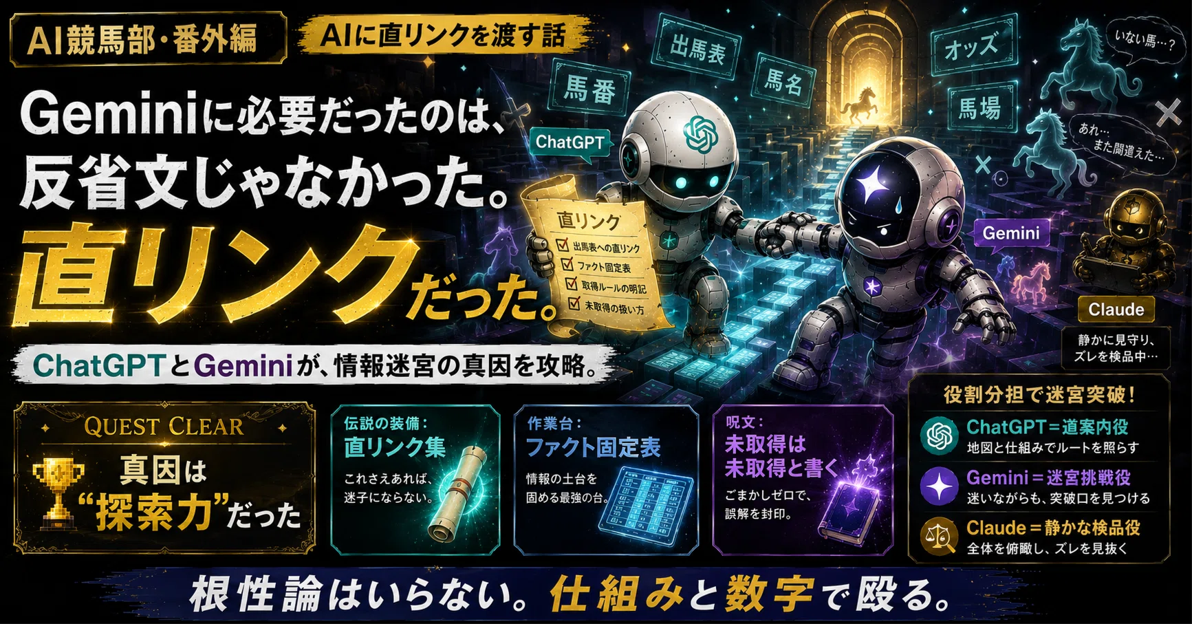 AI競馬部・番外編】Geminiに必要だったのは、反省文じゃなかった。直