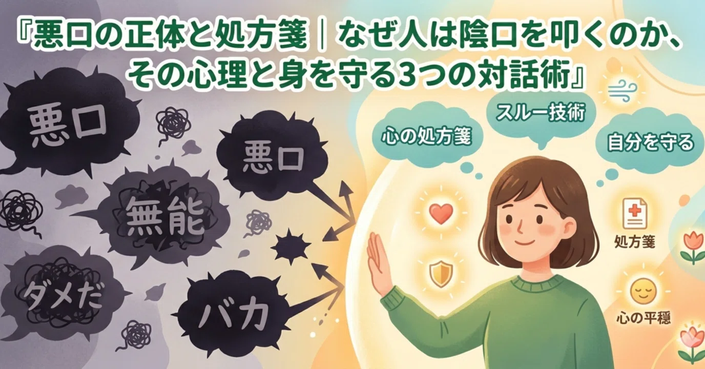 「陰口を叩く」の意味と使い方は？「陰口を利く」との違い・例文・類語を2026年版で徹底解説