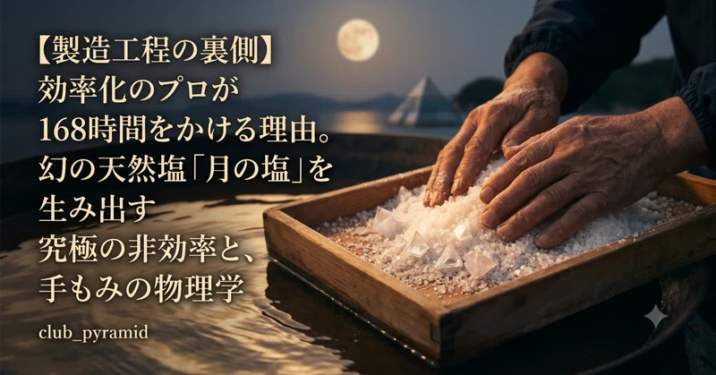 【製造工程の裏側】効率化のプロが168時間をかける理由。幻の天然塩「月の塩」を生み出す究極の非効率と、手もみの物理学