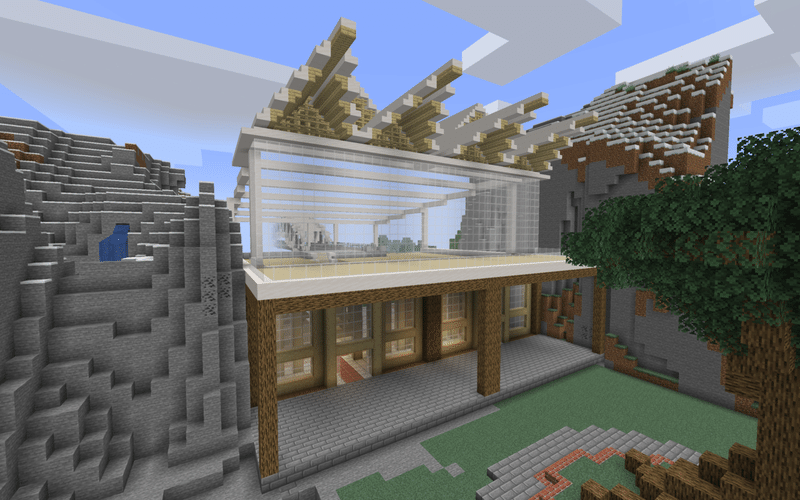 マイクラ日記17日目 駅の正面側がほぼ出来た あさよし Note