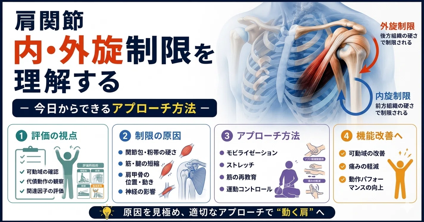 肩関節内外旋制限を理解するー今日からできるアプローチ方法ー｜片山