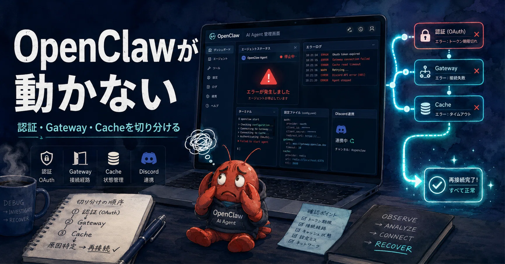 192」 OpenClawが動かなくなった｜Ritsuo
