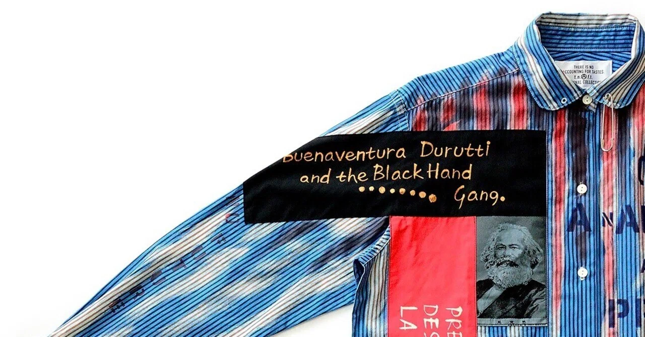 anarchy shirt 112: Vivid blue, intuition directly onto the fabric 