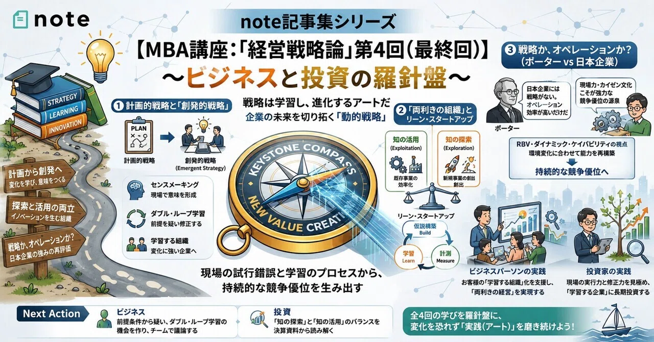 MBA講座:｢経営戦略論｣第4回(最終回)】〜ビジネスと投資の羅針盤