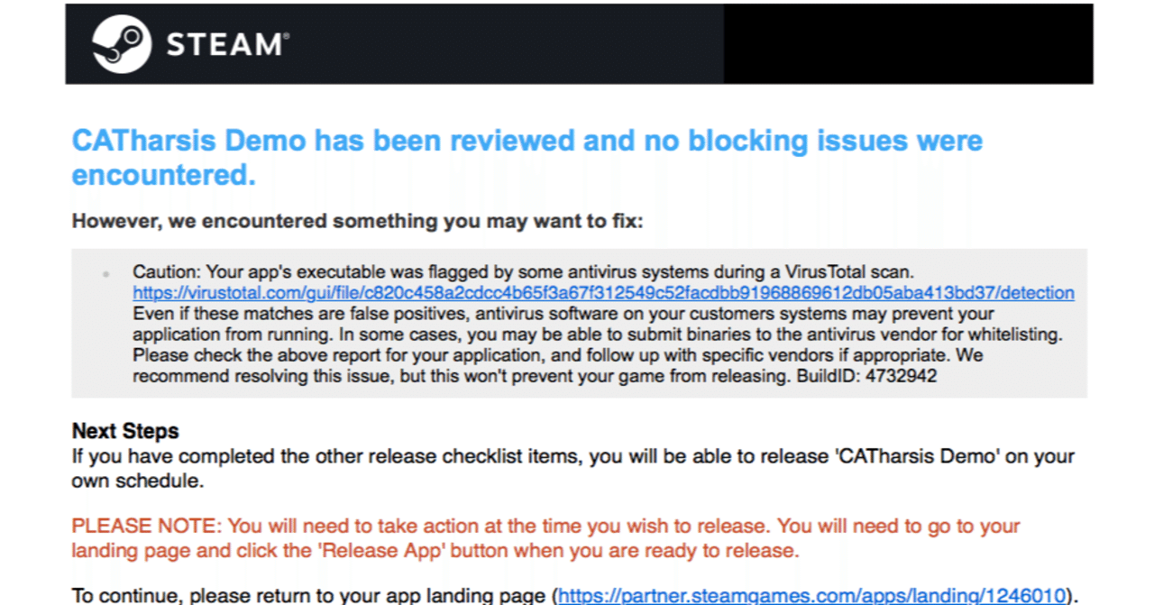 Steam に審査用ビルドデータを提出した際の雑感メモ Intheriver 個人ゲーム開発 Note Steam に審査用ビルドデータを提出した際の雑感メモ Intheriver 個人ゲーム開発 Note
