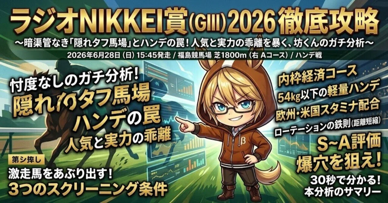 ラジオNIKKEI賞 (GIII) 2026 徹底攻略｜枠順確定前・全頭深層診断