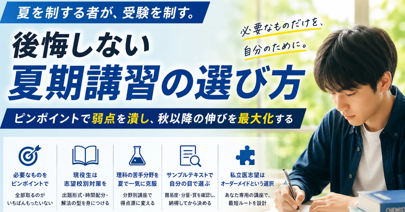 夏期講習の選び方 医学部志望｜片山湧斗（東大医学部卒 医学部予備校 
