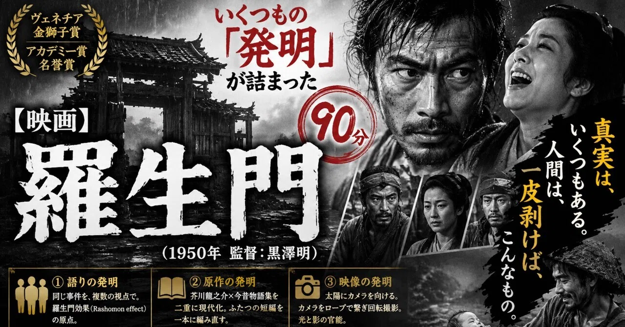 映画】『羅生門（1950年 監督：黒澤明）』〜いくつもの「発明」が