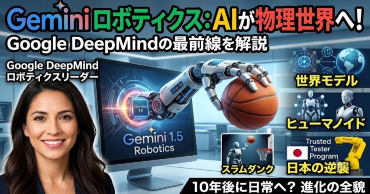 Google DeepMind】Geminiが切り開く「万能ロボット」の未来！教えなく
