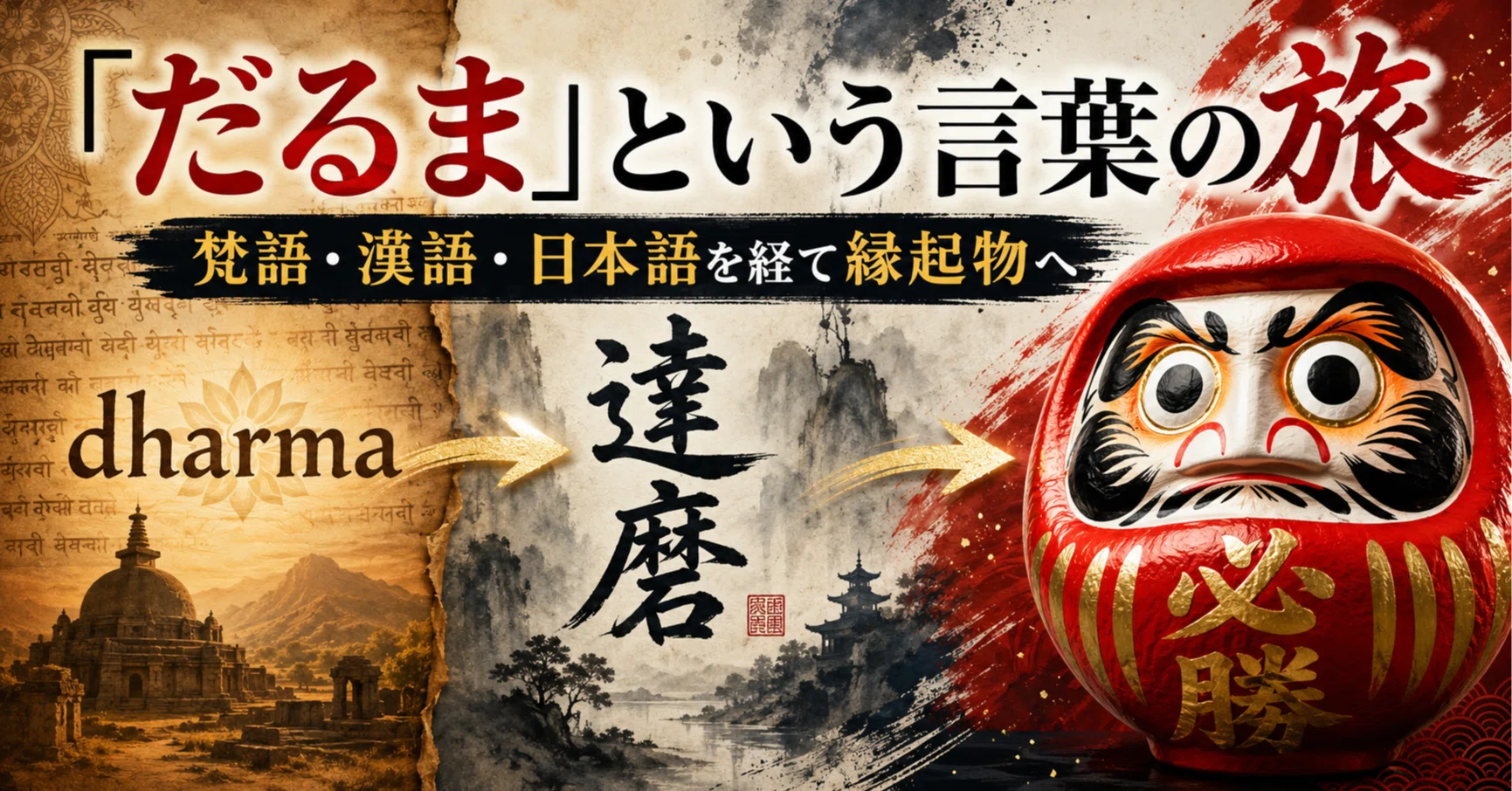 だるま」という言葉の旅｜梵語・漢語・日本語を経て縁起物になるまでの 