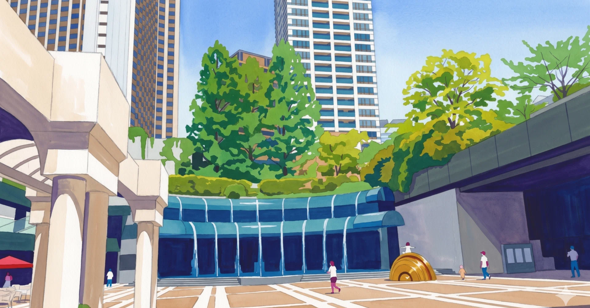 AI画像生成:028]アーク・カラヤン広場:アクリル画:AC-R2.3[14色