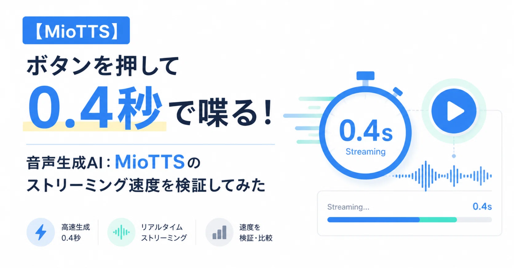 MioTTS】ボタンを押して0.4秒で喋る！音声生成AI：MioTTSの