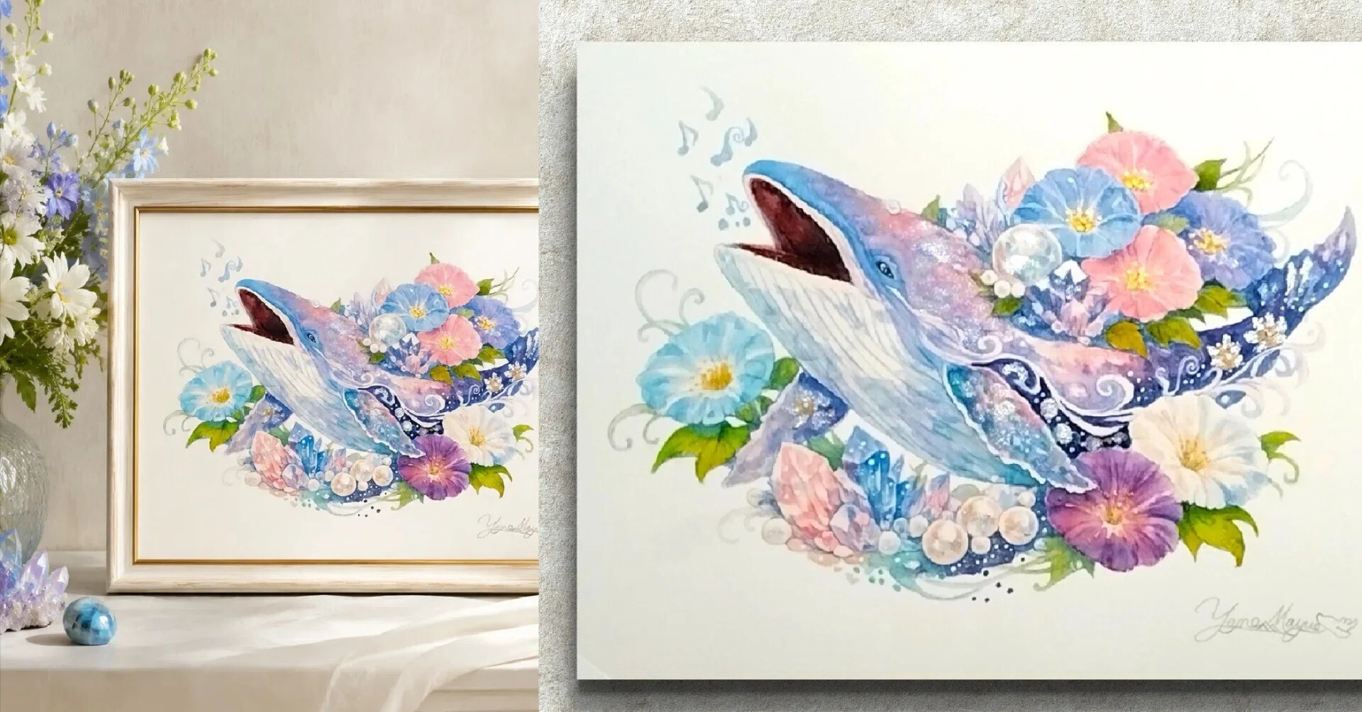 作品紹介】🌊 『朝凪に響くアリア』～朝の光とクジラの歌声を描いた