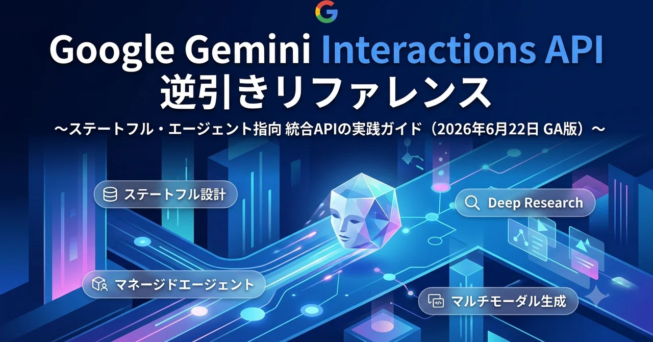 Google Gemini Interactions API 逆引きリファレンス｜platypus2000jp