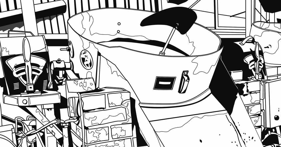 働くお茶の機械や道具を図案化する Shin Note