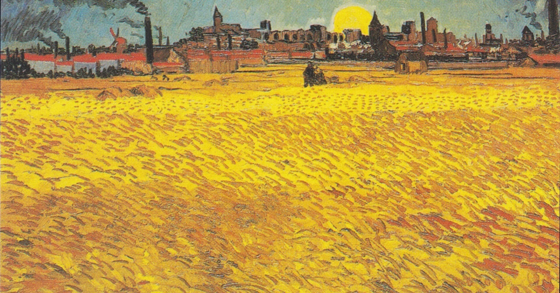 黄金に燃える南仏の夕暮れ】フィンセント・ファン・ゴッホ『日没