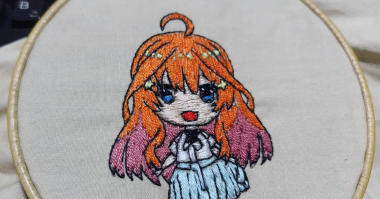 刺繍30日目【中野五月/五等分の花嫁】500の作品を越えて至る一針の極地