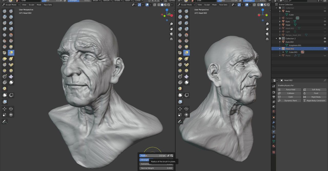 Blender 2 ltsでスカルプト Histone Note