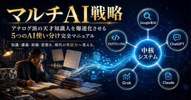 【保存版】アナログ派の天才を爆速化する「マルチAI戦略」