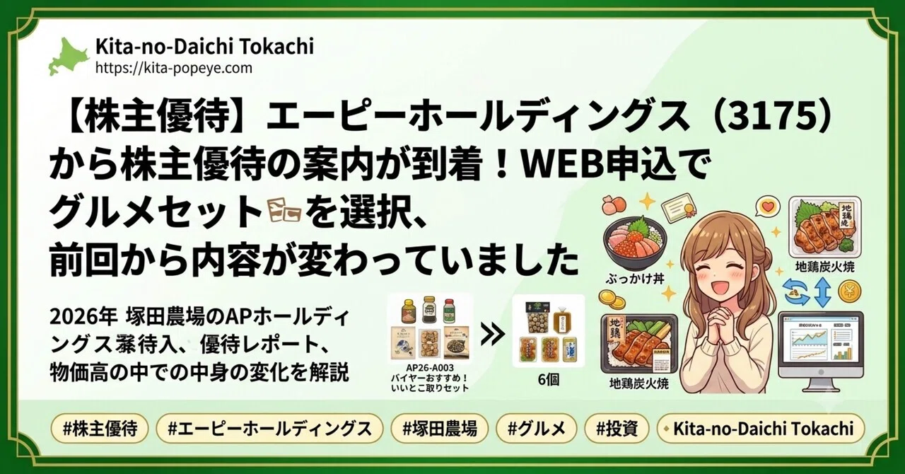 株主優待】エーピーホールディングス(3175)から株主優待の案内が到着 株主優待】エーピーホールディングス(3175)から株主優待の案内が到着