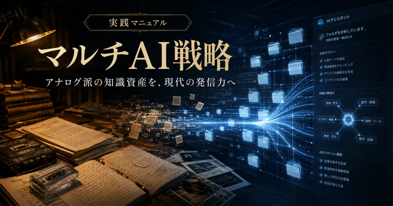 【続編・実践マニュアル】アナログ派の天才を爆速化する各AIツールの使い方｜Google Drive、Gemini、NotebookLM、ChatGPT、Claude、Grok、Codexを「自分専用の編集部」として配置する