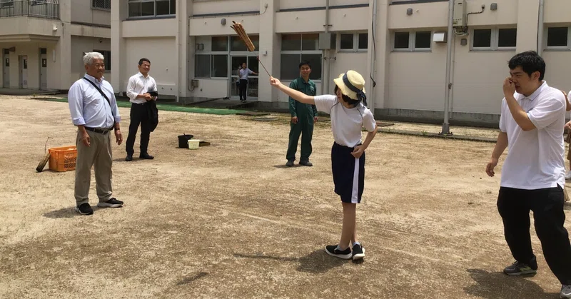 中学部　柱祭り体験