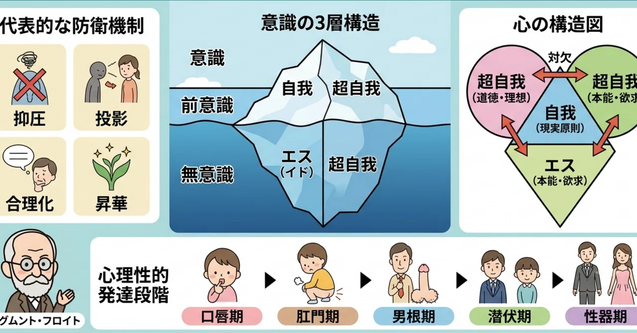 キャリコン教材070│フロイトの精神分析｜キャリコン対策｜タイパ重視