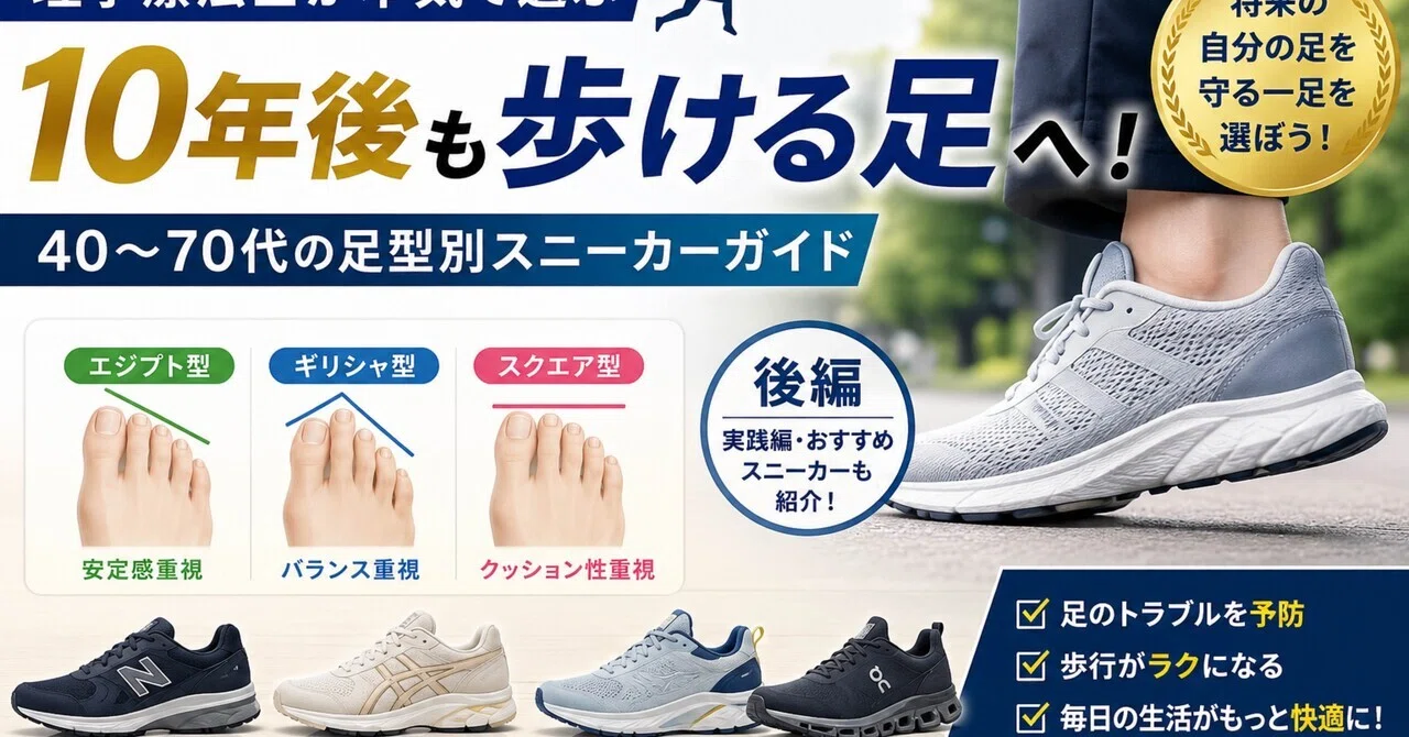 理学療法士が本気で選ぶ 10年後も歩ける足へ 40 70代の足型別スニーカーガイド 後編 kou og
