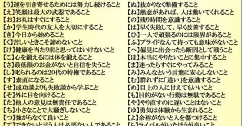 代の時に学んだ あかさたなはまやらわ の法則 キドぴゅ Note 代の時に学んだ あかさたなはまやらわ の法則 キドぴゅ Note