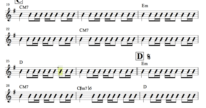 Notion6 ギターのリズム譜の入力について 苅田盛介 Note