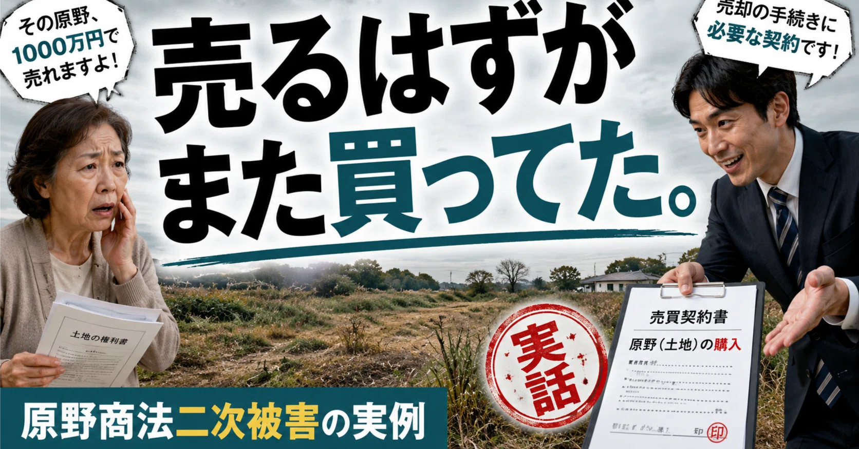 原野を「売れる」と言われて契約したら、また原野を買っていた。そんな 