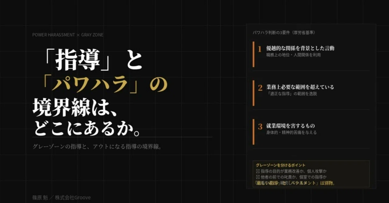 パワハラかどうか」の判断基準——グレーゾーンの指導と、アウトになる