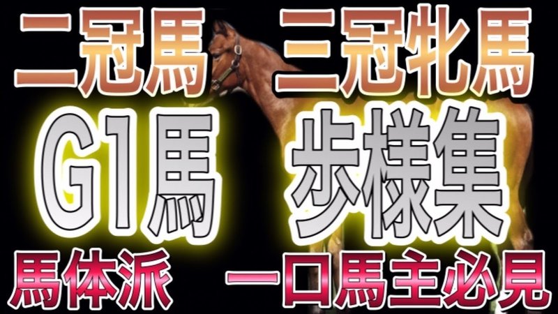 G1馬歩様集 一口馬主 馬体 いっちゃんねる Note