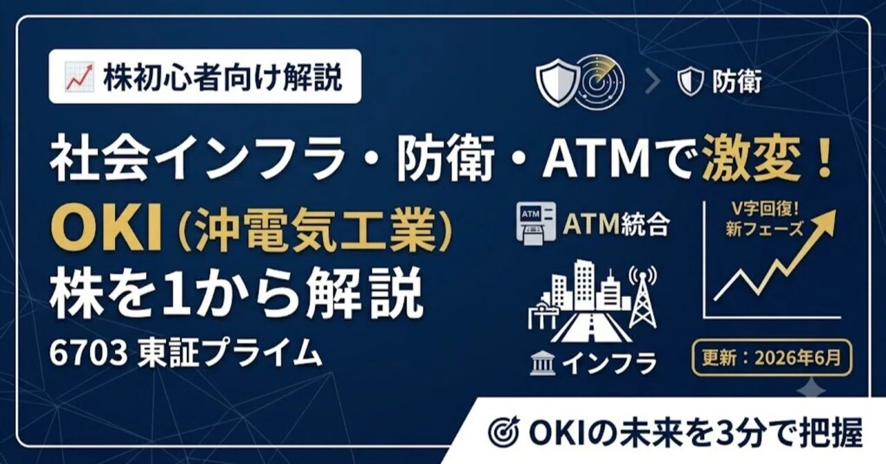 株初心者向け】6703 OKI（沖電気工業）とは？防衛・ATM・社会インフラ