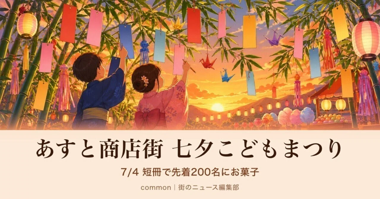 京急蒲田あすと商店街】7/4（土）七夕こどもまつり｜短冊を書いた15歳