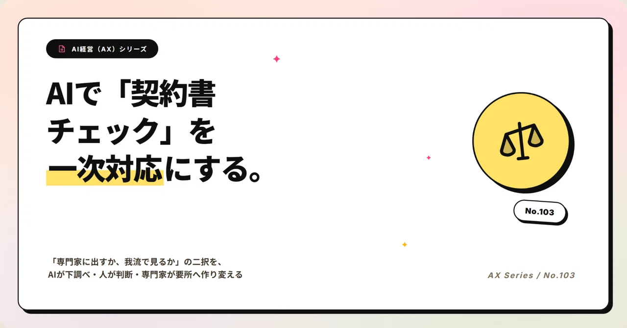 AIで「契約書チェック」を一次対応にする｜福井にAX経営を広めてる人