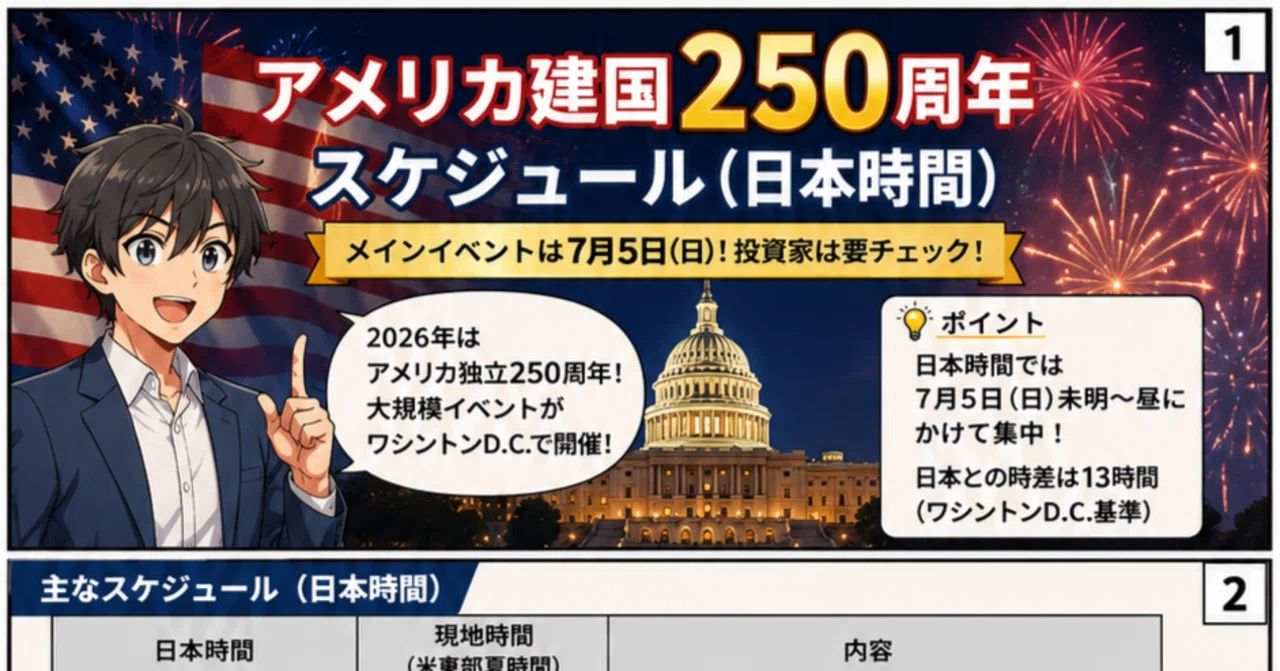 日本時間まとめ】アメリカ建国250周年で何が起きる？トランプ演説の