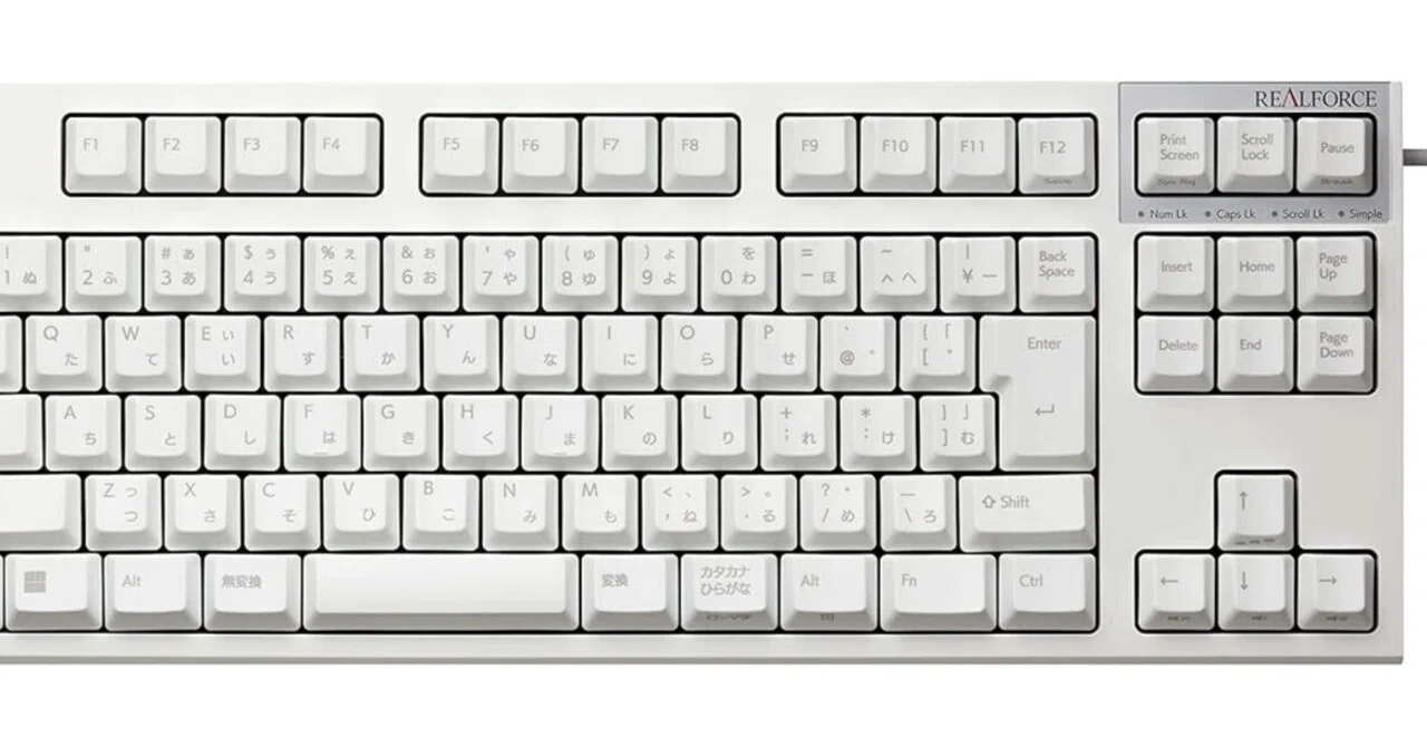 REALFORCE R3S 標準スイッチが教える、テンキーレス45gキーボードを